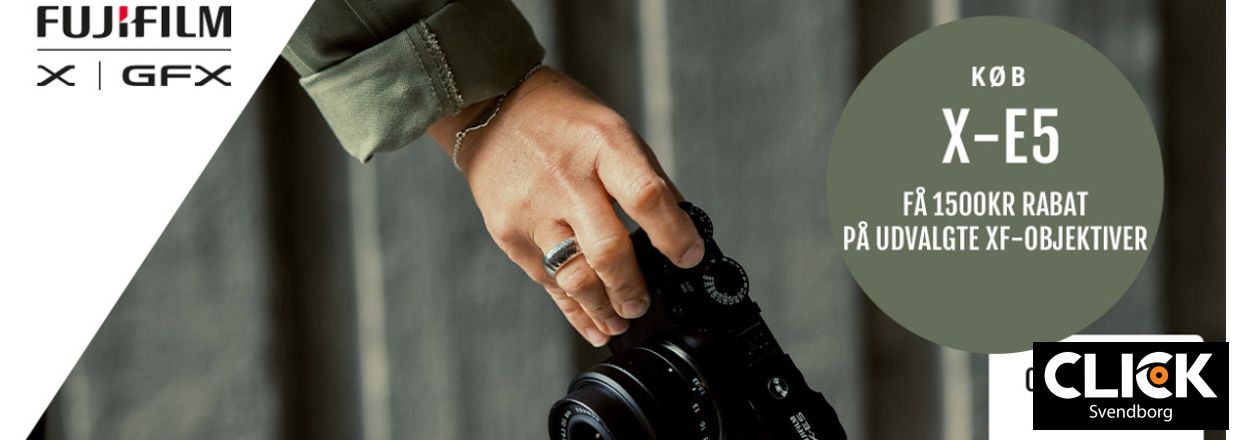 K�b FUJIFILM X-E5 og f� 1.500 kr. i rabat p� udvalgte FUJINON objektiver
