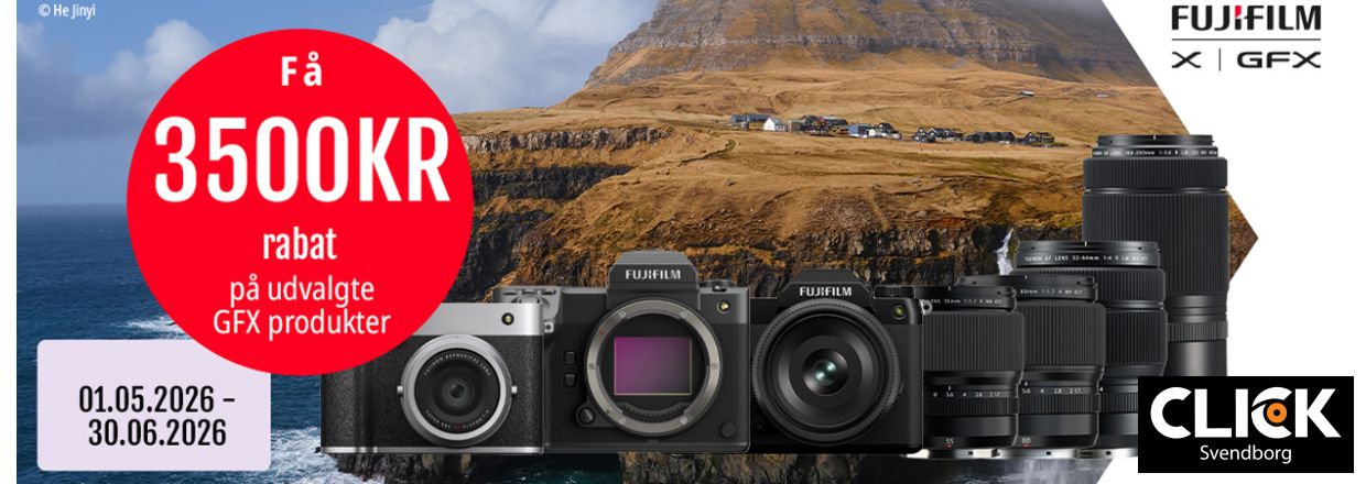 Fujifilm GFX Kampagne � Spar 3.500 kr. p� udvalgte GFX kameraer og GF‑objektiver