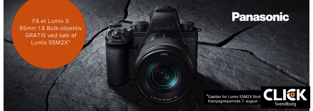 Eksklusiv Panasonic Lumix S5M2X Kampagne: F et Gratis Lumix S 85mm 1.8 Objektiv