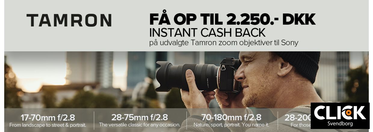 Tamron Instant Cash Back - Spar op til 2250,- p udvalgte objektiver!