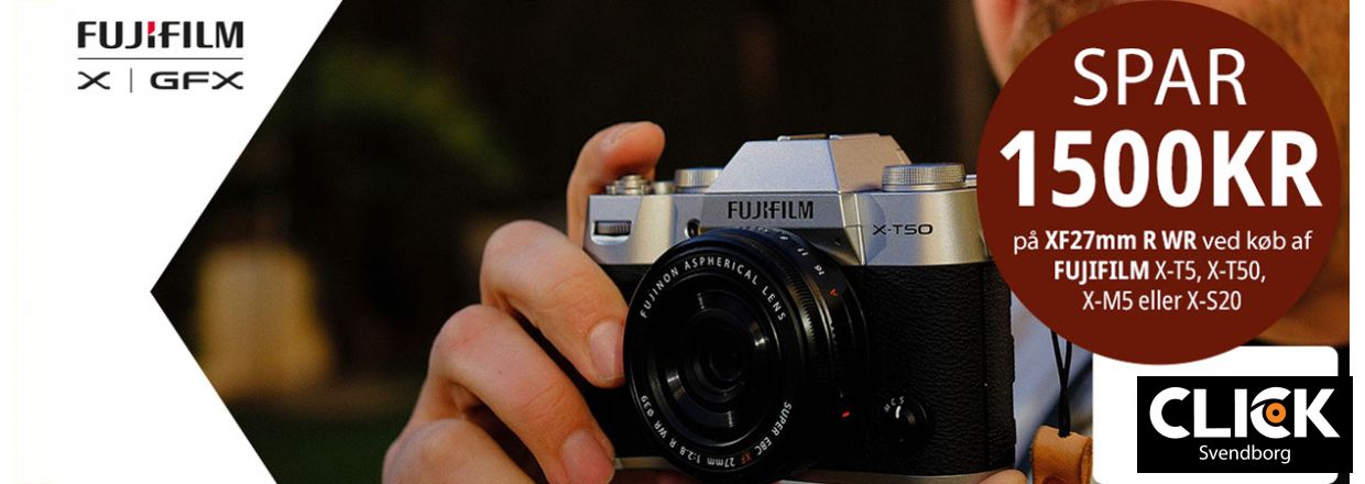 Spar 1.500 kr. p FUJINON XF27mm f/2.8 WR  Nr du kber udvalgte Fujifilm X-serie kameraer