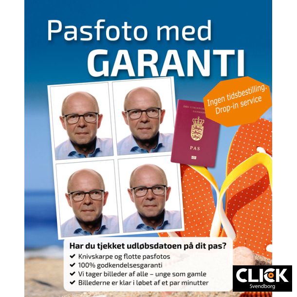 F perfekte pasbilleder p f minutter hos Click Svendborg!