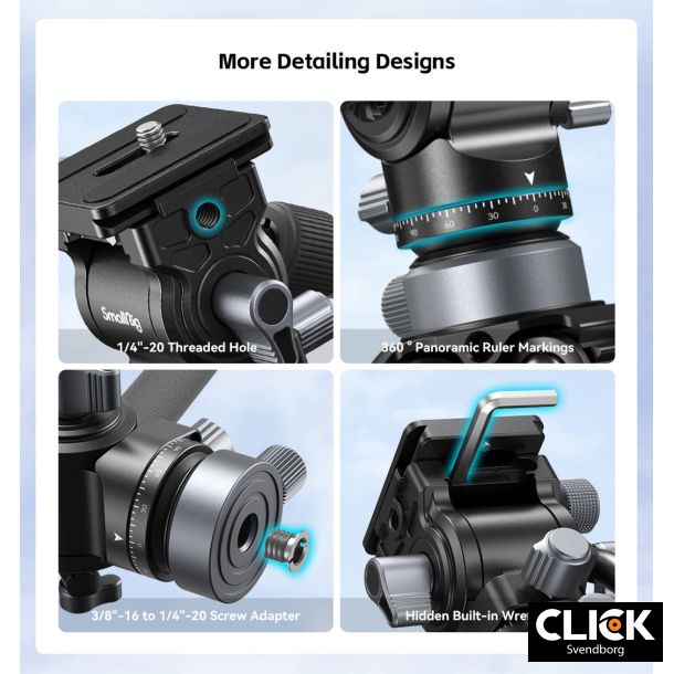 Smallrig 4170 Video Head CH20 with Leveling Base 