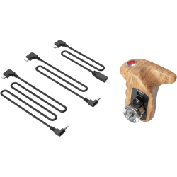 SmallRig 3324 Rosette Side Handle Wood with Record Start/Stop Remote Trigger