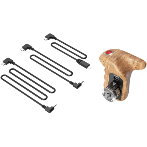 SmallRig 3324 Rosette Side Handle Wood with Record Start/Stop Remote Trigger