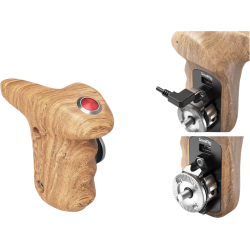SmallRig 3324 Rosette Side Handle Wood with Record Start/Stop Remote Trigger
