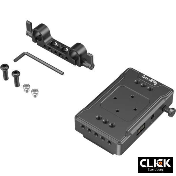 SmallRig 3498 Battery Adapter Plate V-Mount (Basic Version) with Dual Rod Clamp