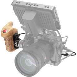 SmallRig 3324 Rosette Side Handle Wood with Record Start/Stop Remote Trigger