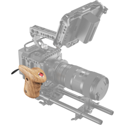 SmallRig 3324 Rosette Side Handle Wood with Record Start/Stop Remote Trigger