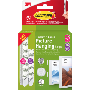 3M Command Strips V-Pack hvid 4 Sets M + 8 Sets
