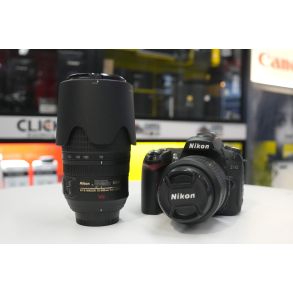 Brugt Nikon D90  m/18-55mm & 70-300mm objektiv