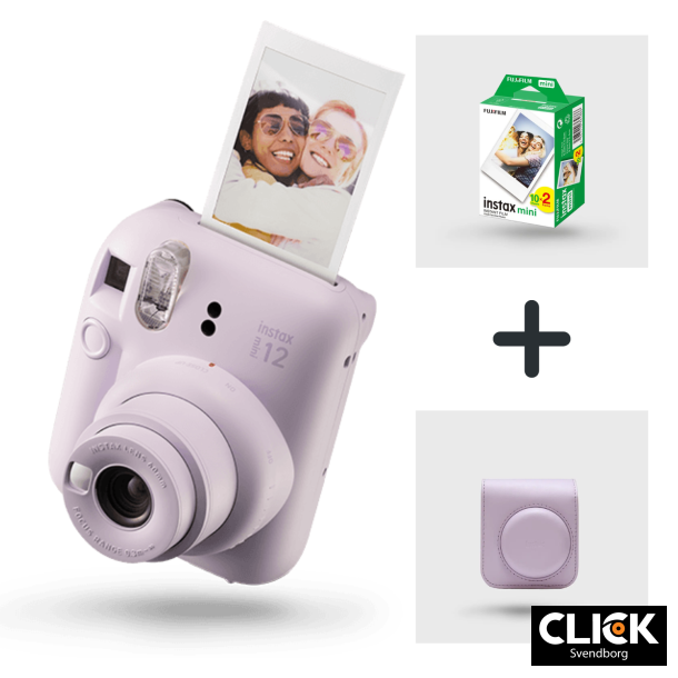 Fujifilm Instax Mini 12 Lilla (kamera + taske + film)