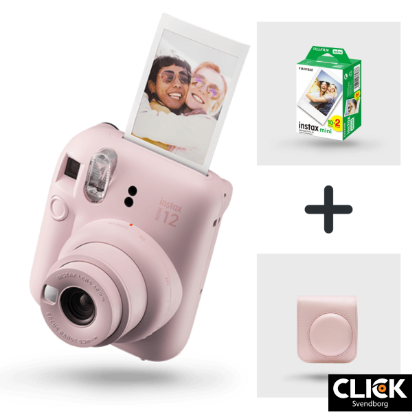 Fujifilm Instax Mini 12 Blossom Pink (kamera + taske + film)