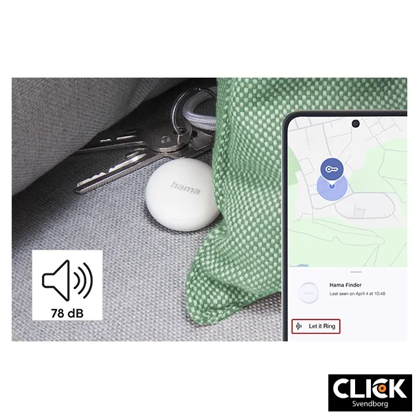 Hama Key Finder  Bluetooth GPS Tracker til Android "Find min enhed" App, Hvid