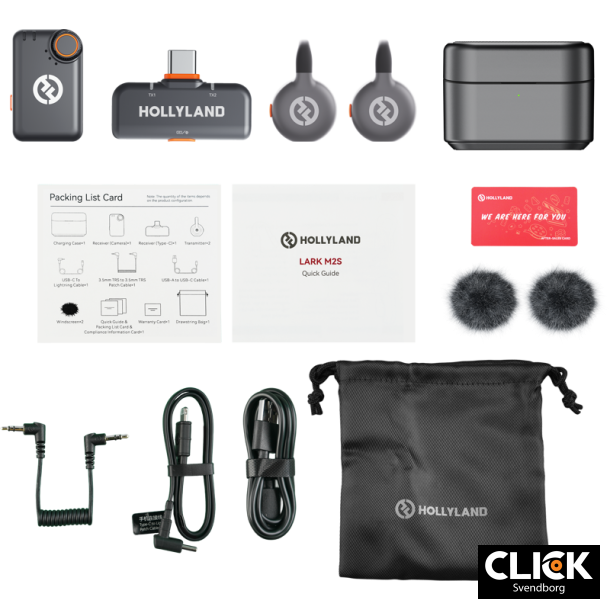 Hollyland LARK M2S Combo Wireless Lavalier Microphone Combo (Space Gray)