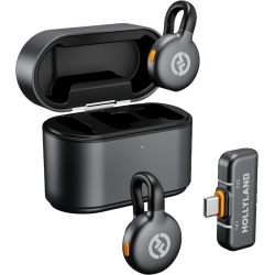Hollyland LARK M2S Duo Wireless Lavalier Microphone with USB-C Plug (Duo, Space Gray)