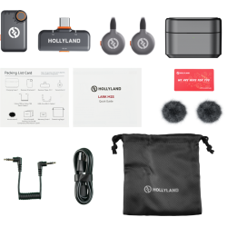 Hollyland LARK M2S Mini Combo Wireless Lavalier Microphone Mini Combo (Space Gray)