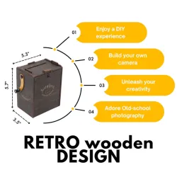 JollyLook Pinhole Square Dark Brown DIY kamera Kit bygselv