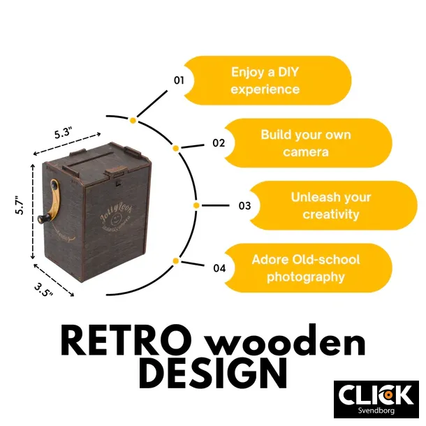 JollyLook Pinhole Square Dark Brown DIY kamera Kit bygselv