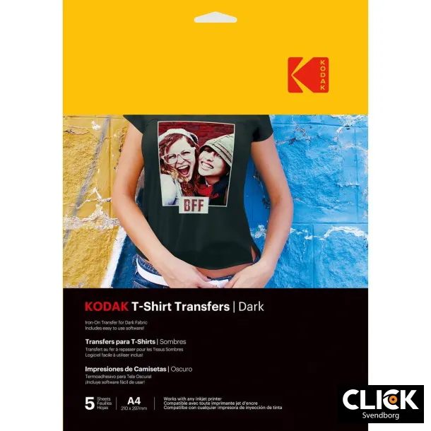 Kodak T-Shirt Transfers Mrkt Tekstil A4 5 stk.