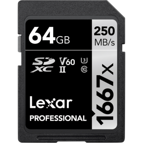 Lexar 1667X 64Gb SDXC UHS-II U3 (V60) R250/W120
