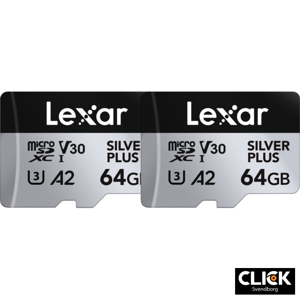 Lexar 1066X 64Gb 2 pak microSDXC Silver Plus UHS-I/U3/A2/4K R205/W100 (V30)