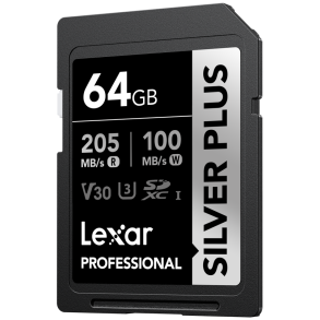 Lexar 1066x 64Gb SDXC Professional SILVER Plus UHS-I/U3/A2/4K R205/W100 (V30)