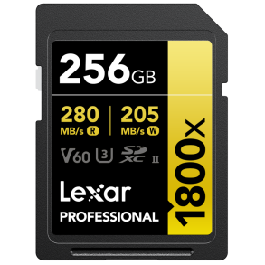Lexar 1800x 256Gb SDXC Pro U3 UHS-II R280/W210 (V60)
