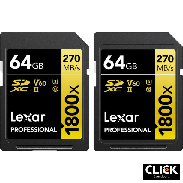 Lexar 1800x 64GB 2pack SDXC U3 (V60) UHS-II R270/W180