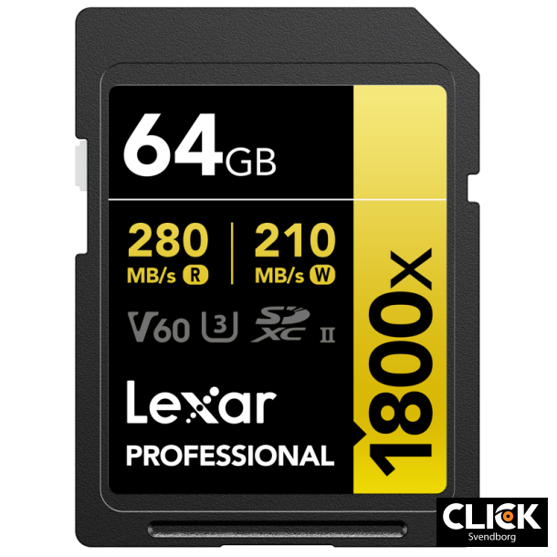 Lexar 1800x 64Gb SDXC Pro U3 UHS-II R280/W210 (V60)