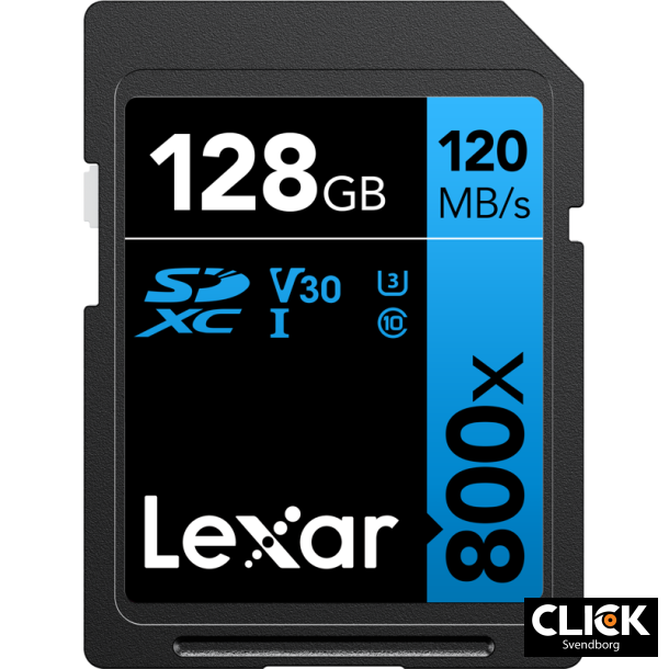 Lexar 800x 128GB SDXC UHS-I cards, C10 V30 U3, R120/45MB