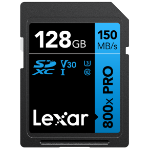 Lexar 800x 128Gb SDXC Pro UHS-I cards C10 (V30) U3 R150/W45
