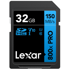 Lexar 800x 32Gb SDHC Pro UHS-I cards C10 (V10) U1, R150
