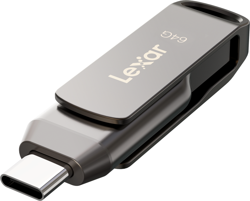 Lexar JumpDrive 64G Dual Drive D400 TypeC/TypeC & TypeA, up to 130MB
