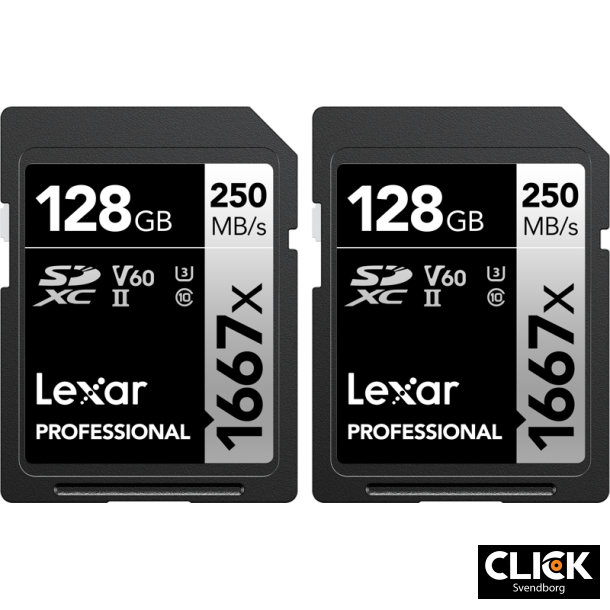 Lexar 1667X 128GB 2pack SDXC UHS-II U3 (V60) R250/W120