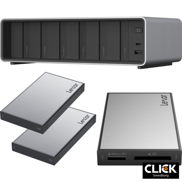 Lexar Professional Workflow Pro with Thunderbolt4 uplink I with SD/microSD reader and 2x2TB SSD