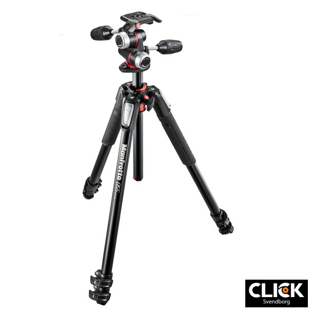 MANFROTTO 055 Stativ Aluminium inkl. 3W 3-Vejshoved (MK055XPRO3)