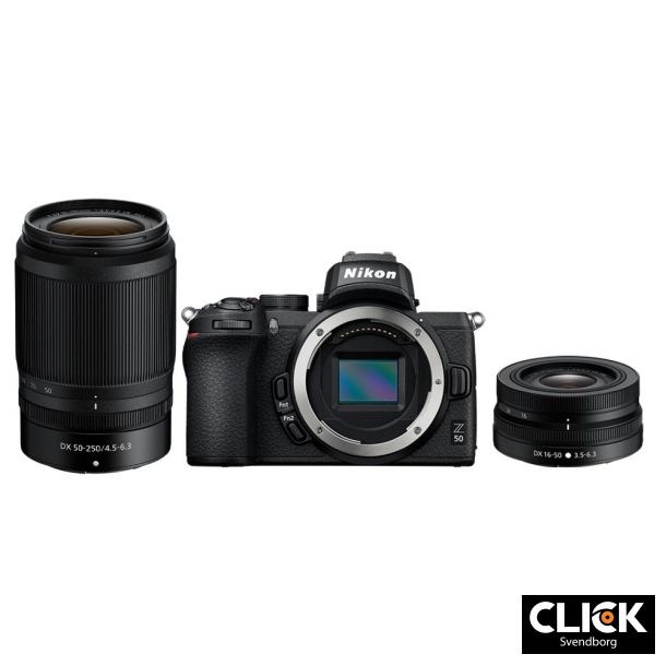 Nikon Z50 Inkl. 16-50mm VR og 50-250mm VR-kit