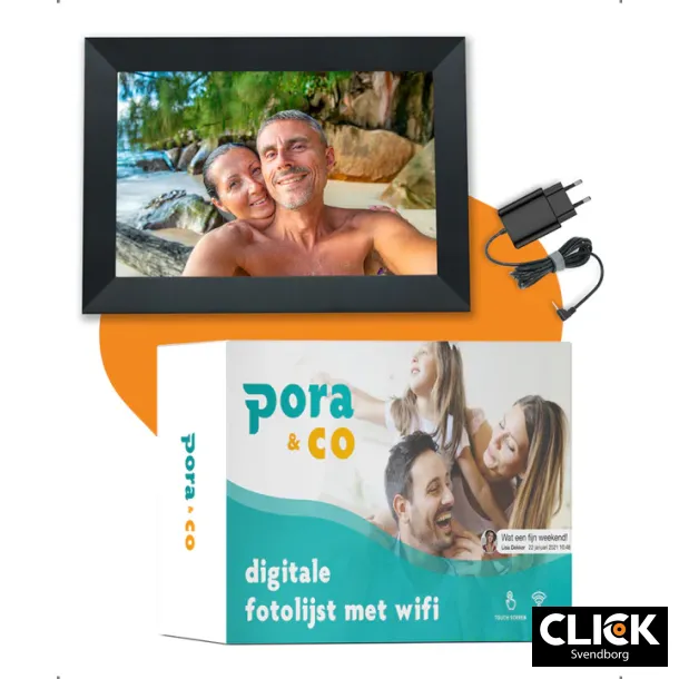 Pora&Co digital ramme 8' Sort m/wifi