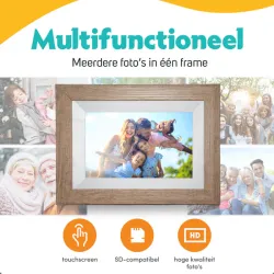 Pora&Co Digital ramme 8" Lysebrun/Hvid m/wifi