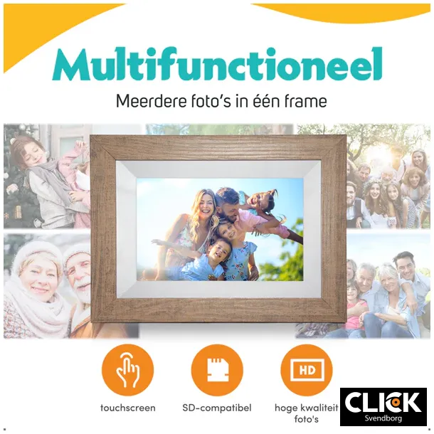 Pora&Co Digital ramme 8" Lysebrun/Hvid m/wifi