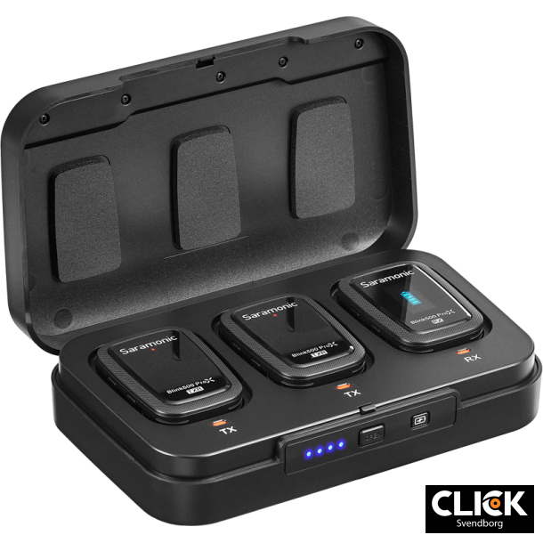 Saramonic Blink 500 ProX B2R 2.4GHz Dual-Channel Wireless Microphone System med opladningsboks
