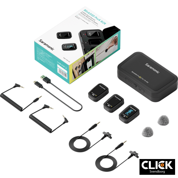 Saramonic Blink 500 ProX B2R 2.4GHz Dual-Channel Wireless Microphone System med opladningsboks