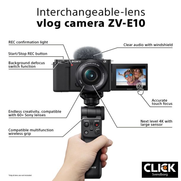 Sony ZV-E10 m/16-50mm PZ objektiv (Inkl. Welcome to Vlog voucers)