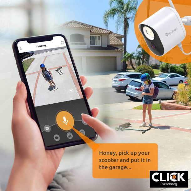 Toucan overv�gningskamera med sikkerheds spotlys via bev�gelseskontrol (Outlet)