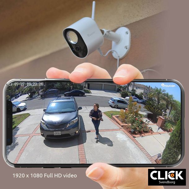 Toucan overv�gningskamera med sikkerheds spotlys via bev�gelseskontrol (Outlet)