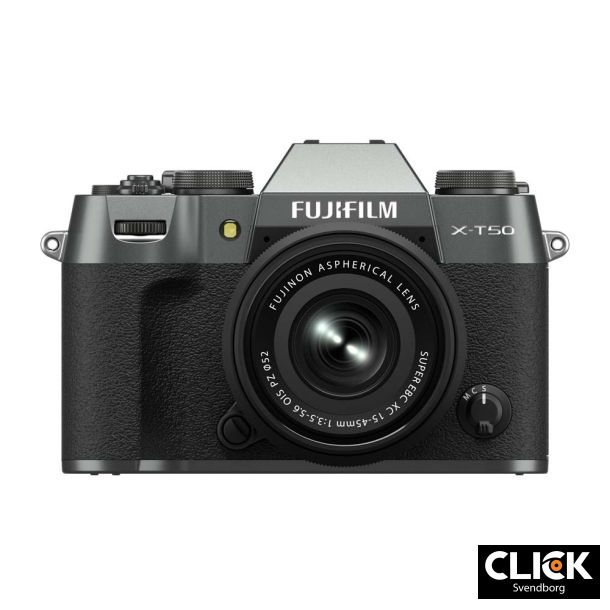 Fujifilm X-T50 Kit XC15-45mm F3,5-5,6 Charcoal Silver (Kb XF27mm samtidigt og f 1500,- i rabat)