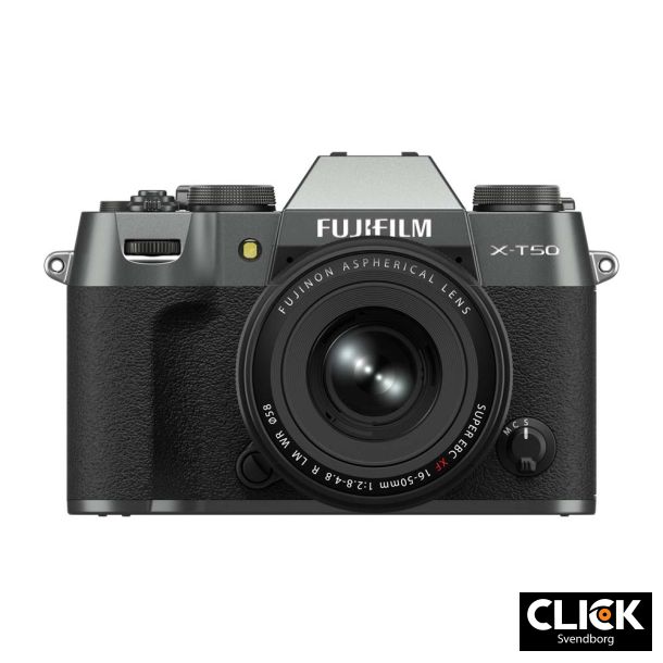 Fujifilm X-T50 Kit 16-50mm F2.8-4.8 R Charcoal Silver (Kb XF27mm samtidigt og f 1500,- i rabat)