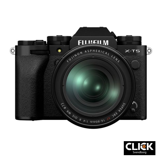 Fujifilm X-T5 m/XF16-80mmF4 R OIS WR Sort (Kb XF27mm samtidigt og f 1500,- i rabat)