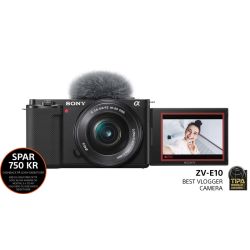 Sony ZV-E10 m/16-50mm PZ objektiv (Inkl. Welcome to Vlog voucers)